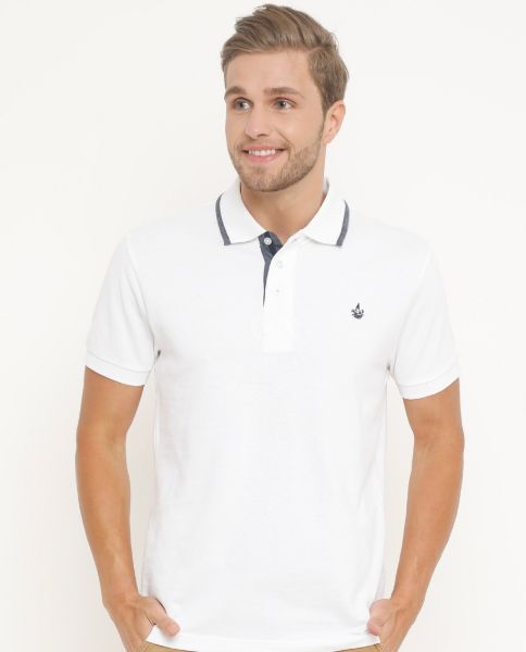 Image de Polo uni coton piqué M BLANC