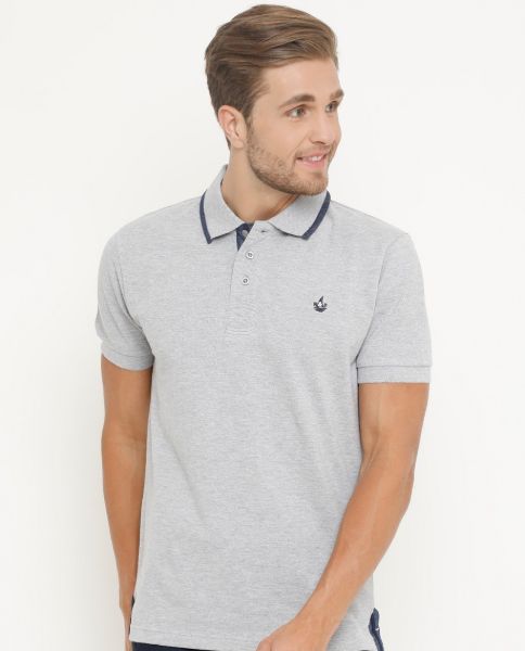 Image de Polo uni coton piqué M GRIS