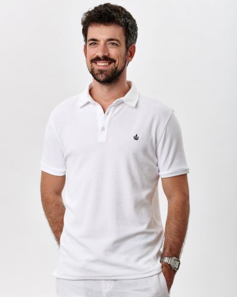 Image de Polo velours éponge uni M BLANC