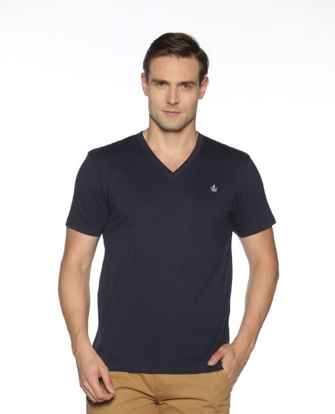 Image de T shirt coton bio-wash col V L MARINE
