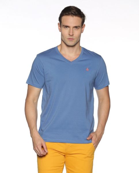 Image de T shirt coton bio-wash col V M OCEAN
