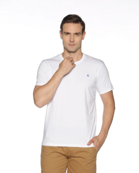 Image de T shirt coton bio-wash col rond M BLANC