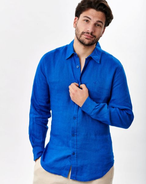 Image de Chemise lin unie 4 XL COBALT