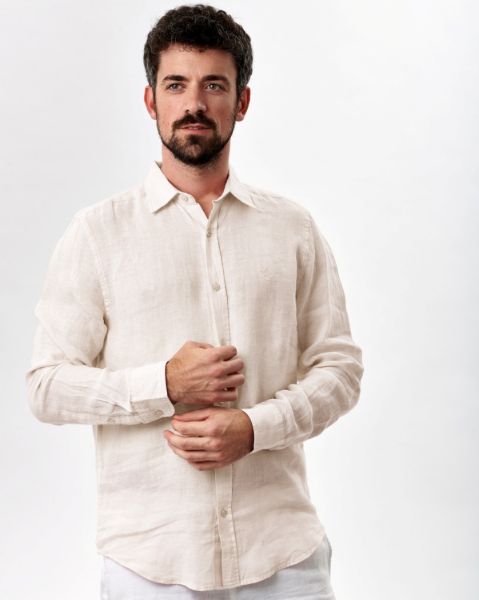 Image de Chemise lin unie 2 XL CREME