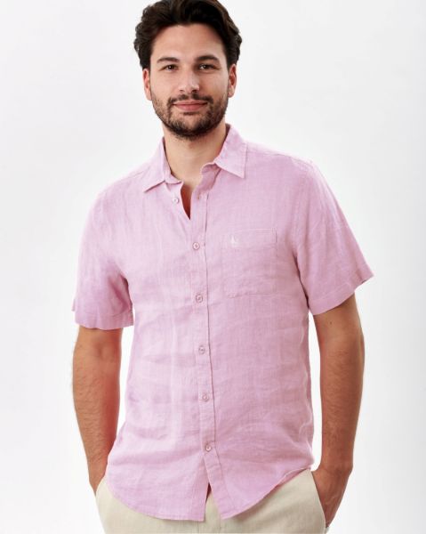 Image de Chemise lin manches courtes XL ROSE