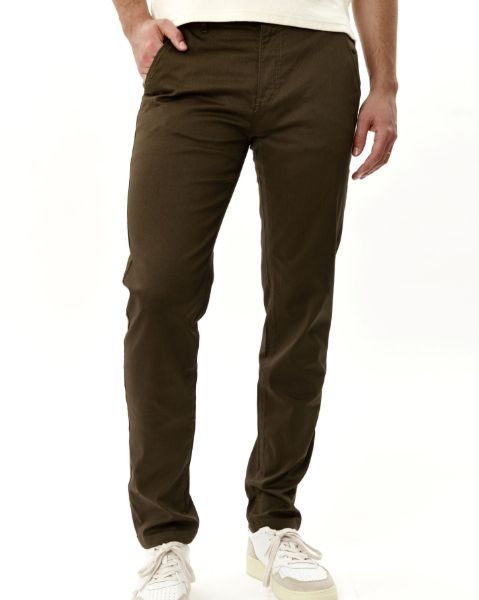 Image de Pantalon coton Lycra structuré 38 MARRON