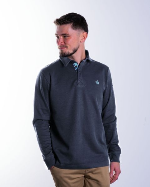 Image de Sweat shirt col polo M MARINE / CIEL