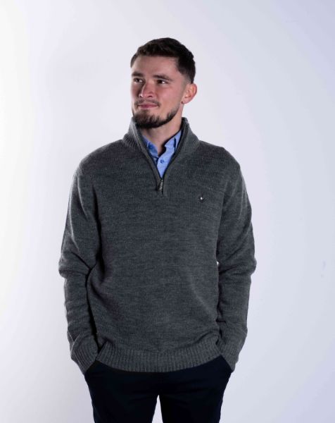 Image de Pull laine col camionneur 4 XL ANTHRA/MARINE