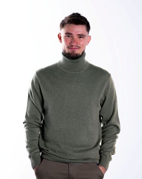 Image de Pull col roulé cahemire unité 2 XL KAKI