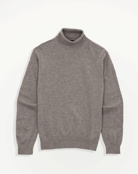 Image de Pull col roulé cahemire unité L TAUPE