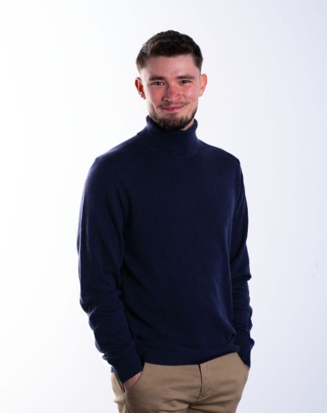 Image de Pull col roulé cahemire unité M MARINE