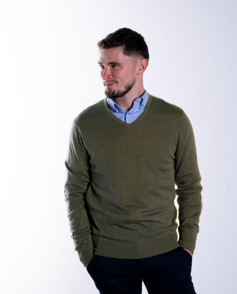 Image de Pull col V cahemire unité XL KAKI