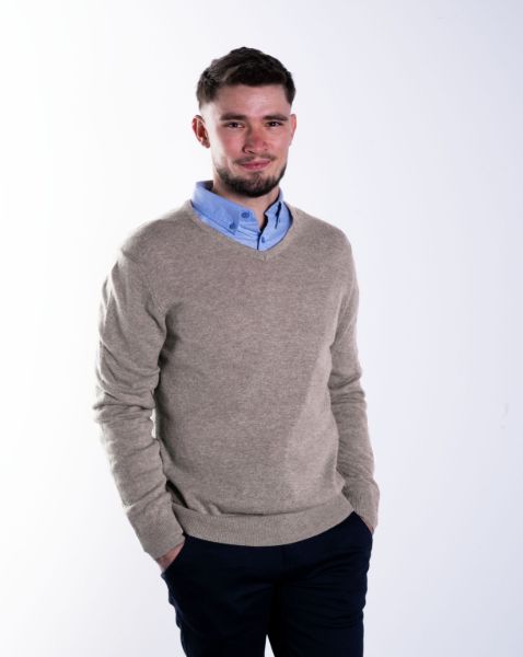 Image de Pull col V cahemire unité 2 XL CREME