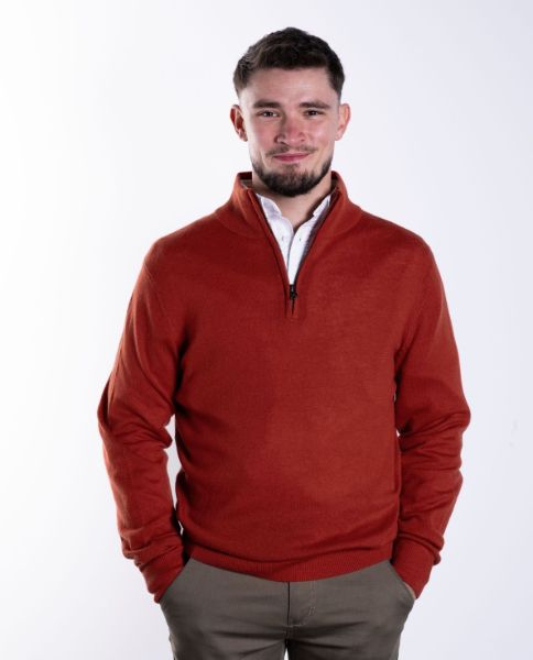 Image de Pull col camionneur cahemire unité L ROUILLE