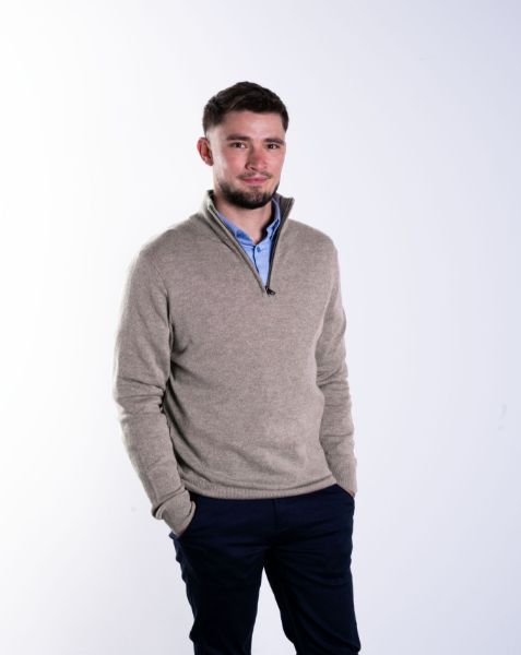 Image de Pull col camionneur cahemire unité S TAUPE