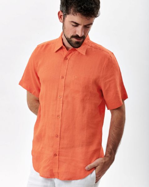 Image de Chemise lin manches courtes 4 XL CORAIL