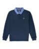 Image de Sweat shirt col polo col jeans M MARINE/ BLANC