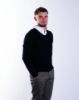 Image de Pull col V cahemire unité S NOIR