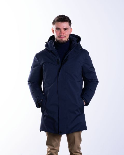 Image de Veste longue capuche zippée L BLEU NUIT