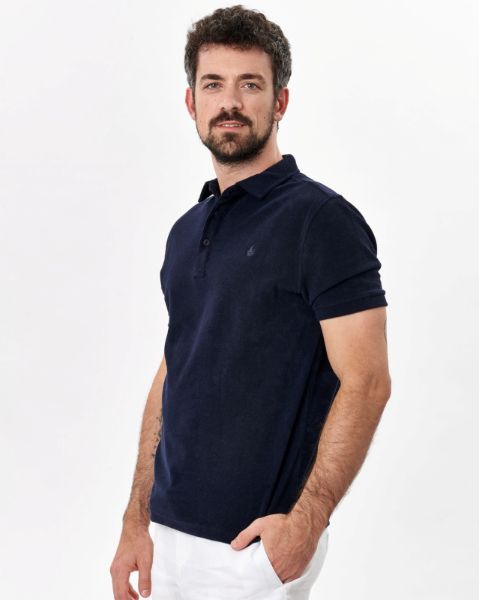 Image de Polo velours éponge uni L MARINE