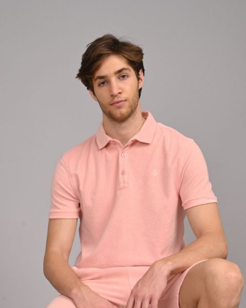 Image de Polo velours éponge uni 3 XL VIEUX ROSE