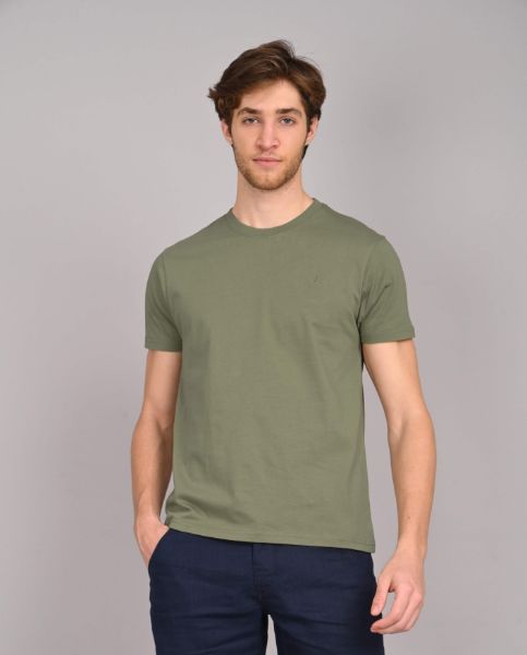 Image de T shirt coton bio-wash col rond S OLIVE