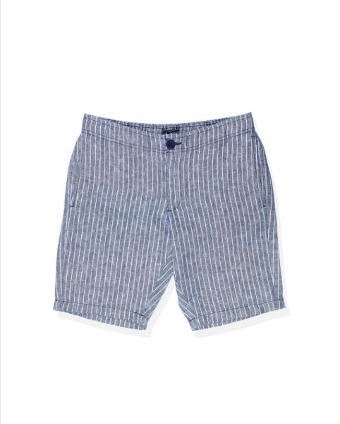 Image de Bermuda lin élastiqué jog rayé unité 2 XL MARINE