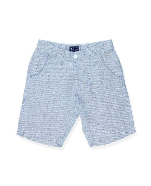 Image de Bermuda chino lin rayé unité 42 MARINE