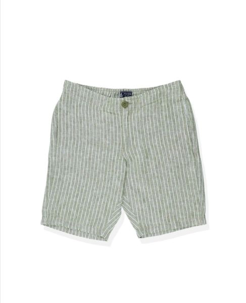 Image de Bermuda lin élastiqué jog rayé unité 2 XL OLIVE