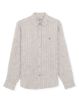 Image de Chemise lin manches longues rayée L TAUPE