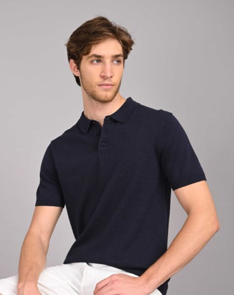 Image de Polo maille coton Bio unité L MARINE