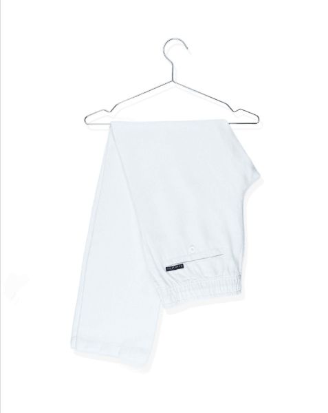 Image de Pantalon lin élastiqué S BLANC