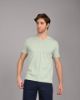 Image de T shirt coton bio-wash col V L CELADON